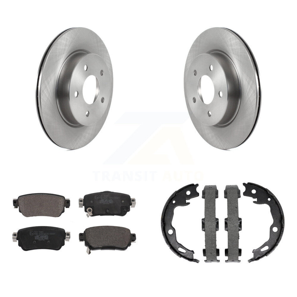 Rear Disc Rotors Ceramic Pads And Parking Brake Shoes Kit For Nissan Rogue Sport Qashqai K8T-105423