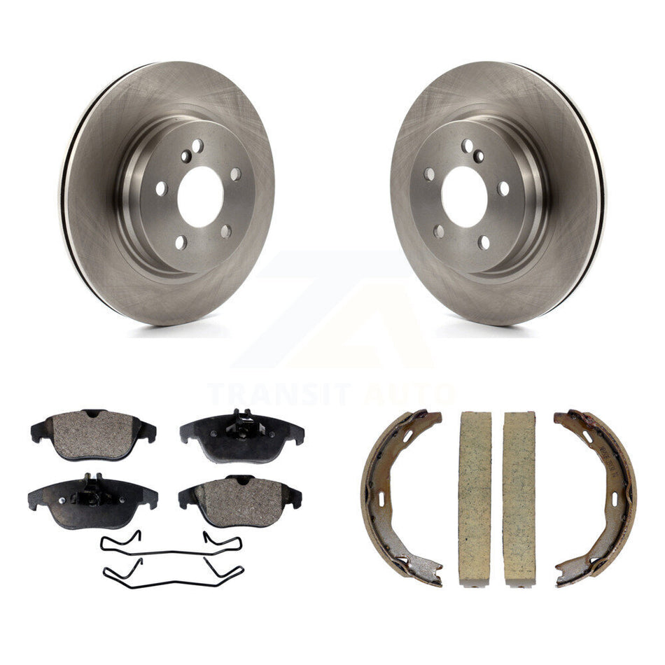Rear Disc Rotors Ceramic Pads And Parking Shoes Kit For Mercedes-Benz C300 C350 E350 C250 K8T-105428