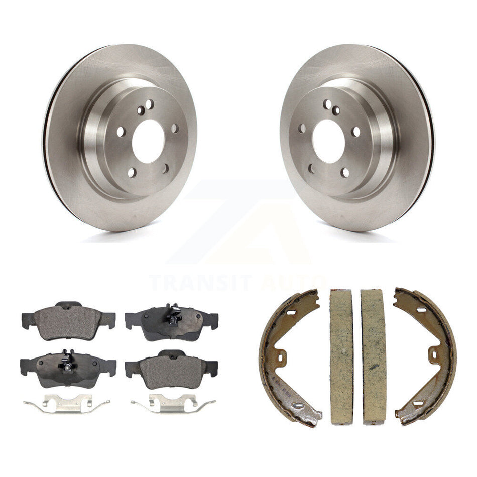 Rear Disc Rotors Ceramic Pads Parking Brake Shoes Kit For Mercedes-Benz E350 E400 CLS400 K8T-105429