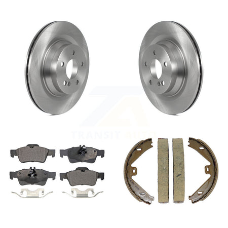 Rear Disc Rotors Ceramic Pads And Parking Brake Shoes Kit For Mercedes-Benz E550 CLS550 K8T-105432