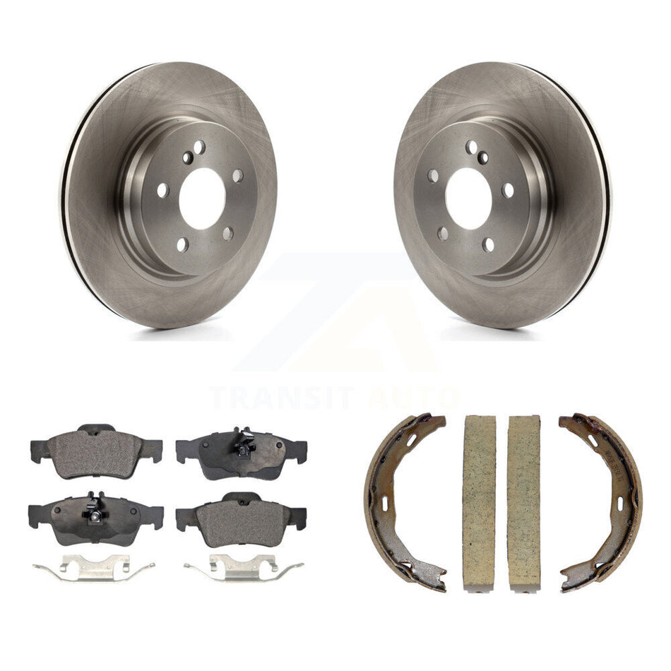 Rear Disc Rotors Ceramic Pads And Parking Brake Shoes Kit For Mercedes-Benz E550 K8T-105437