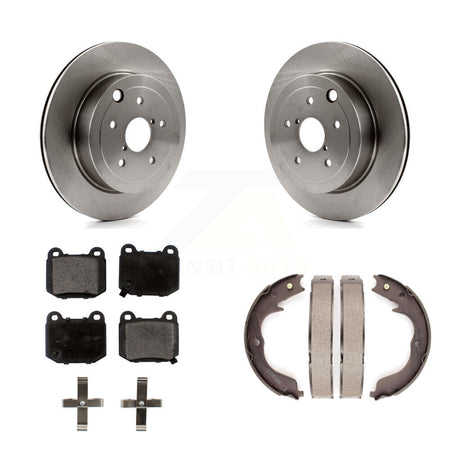 Rear Disc Rotors Ceramic Pads And Parking Brake Shoes Kit For Subaru Impreza K8T-105440