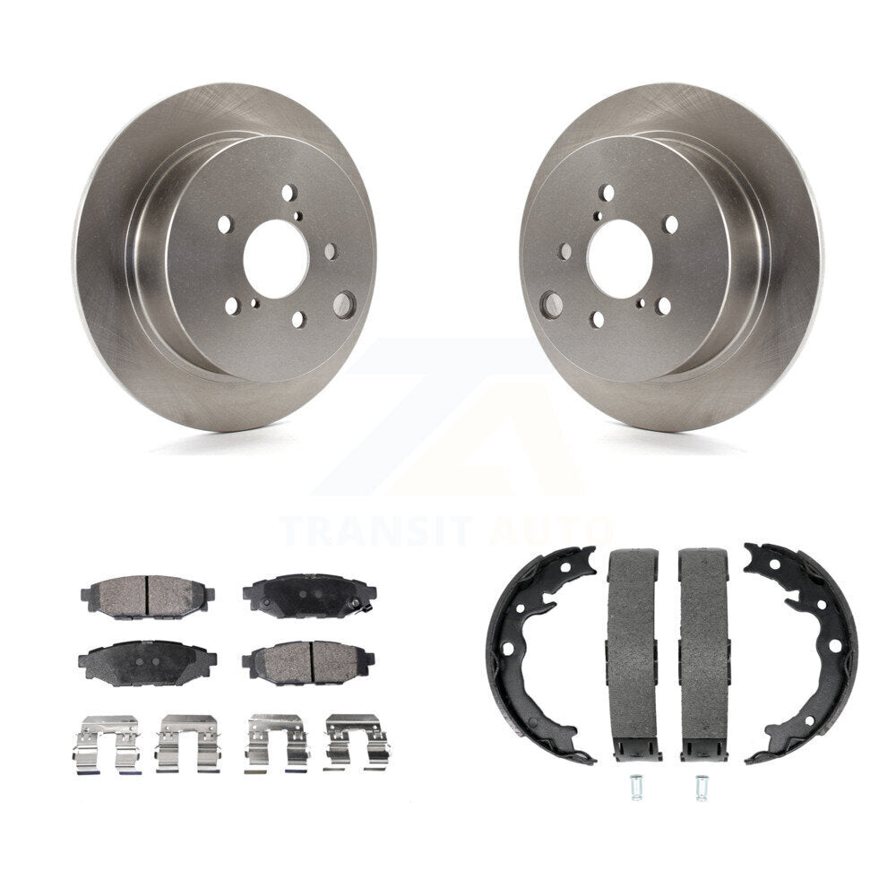 Rear Disc Rotors Ceramic Pads Parking Shoes Kit For Subaru Crosstrek Impreza Forester XV K8T-105441