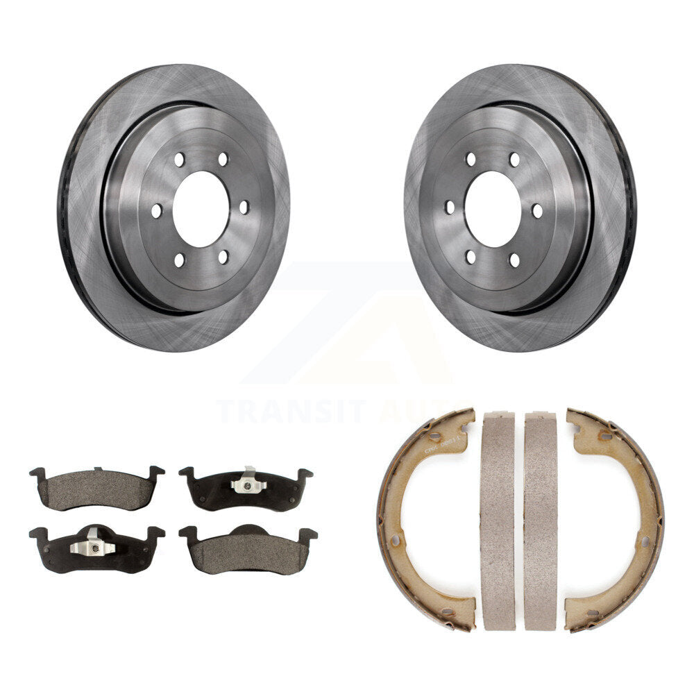 Rear Disc Rotors Ceramic Pads And Parking Shoes Kit For Ford Expedition Lincoln Navigator K8T-105450