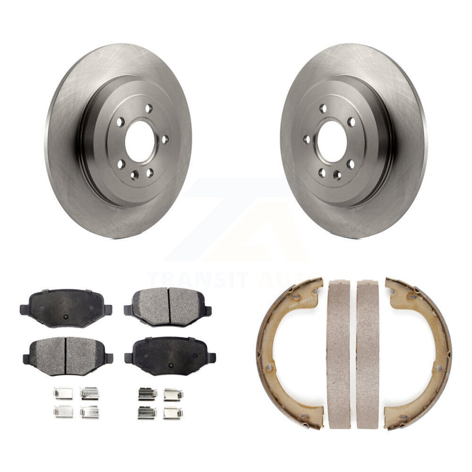 Rear Disc Rotors Ceramic Pads And Parking Brake Shoes Kit For Lincoln MKT K8T-105451