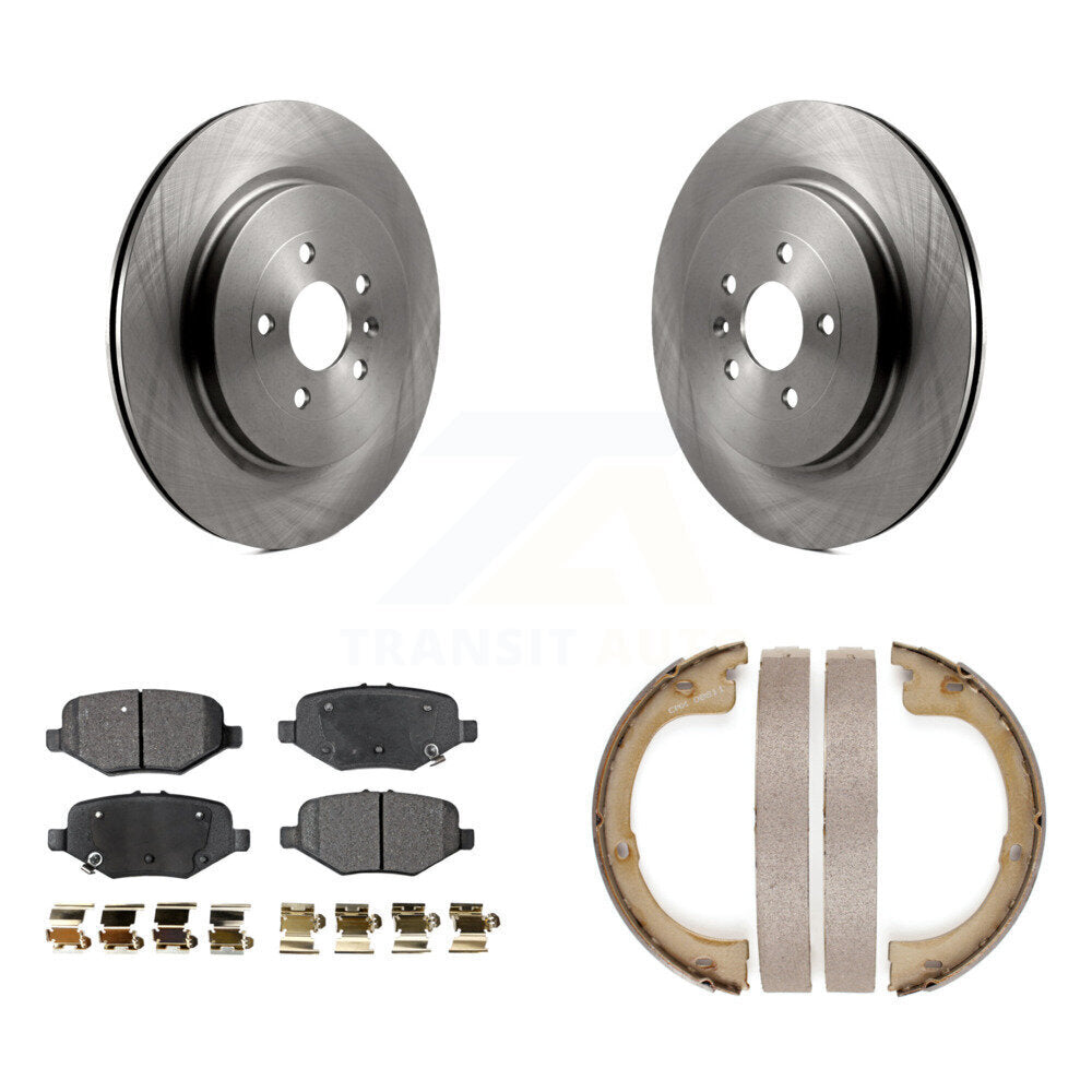 Rear Disc Rotors Ceramic Pads And Parking Brake Shoes Kit For Lincoln MKT K8T-105452