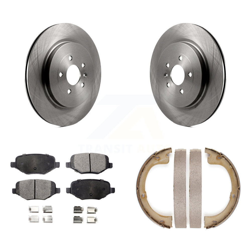Rear Disc Rotors Ceramic Pads And Parking Brake Shoes Kit For Lincoln MKT K8T-105453