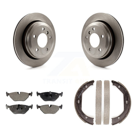 Rear Disc Rotors Ceramic Pads And Parking Brake Shoes Kit For 2001-2005 BMW 325xi K8T-105459