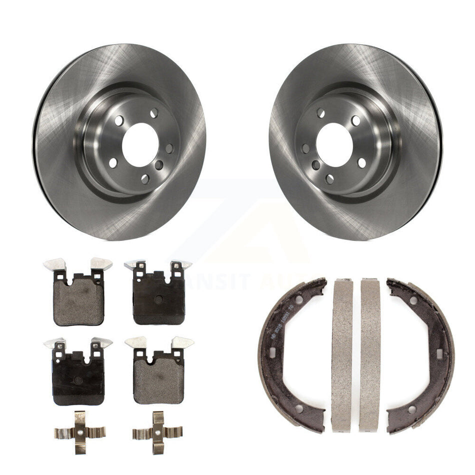Rear Disc Rotors Ceramic Pads And Parking Brake Shoes Kit For BMW 328i 320i xDrive 428i K8T-105462