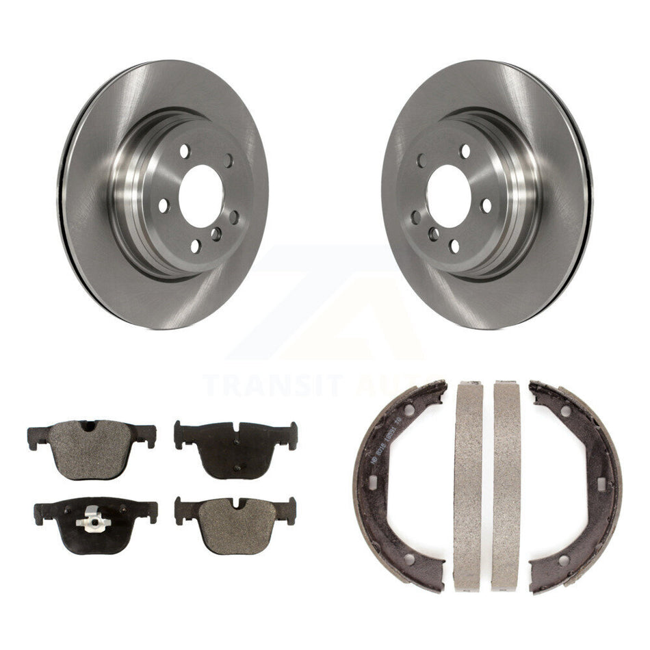 Rear Disc Rotors Ceramic Pads Parking Shoes Kit For BMW 330i xDrive 328i 335i 428i 340i 3 K8T-105469