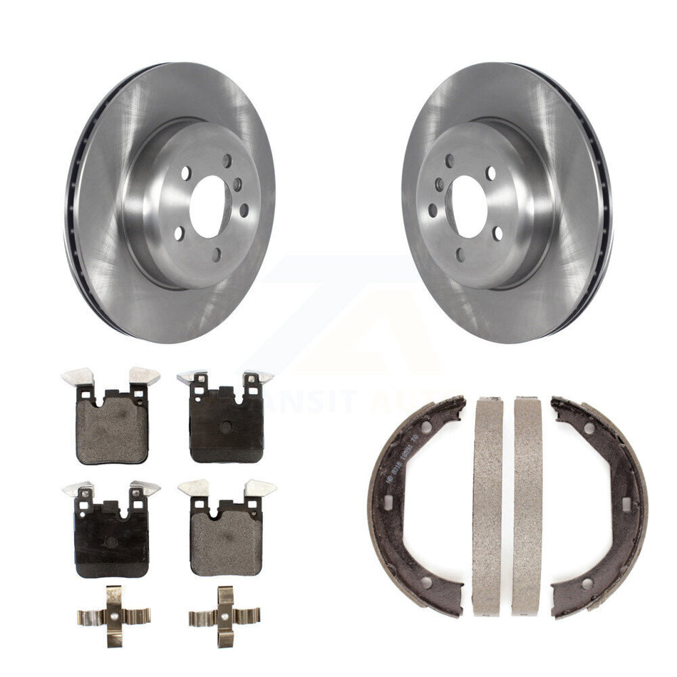 Rear Disc Rotors Ceramic Pads Parking Shoes Kit For BMW 328i xDrive 330i 335i 428i 340i 3 K8T-105471