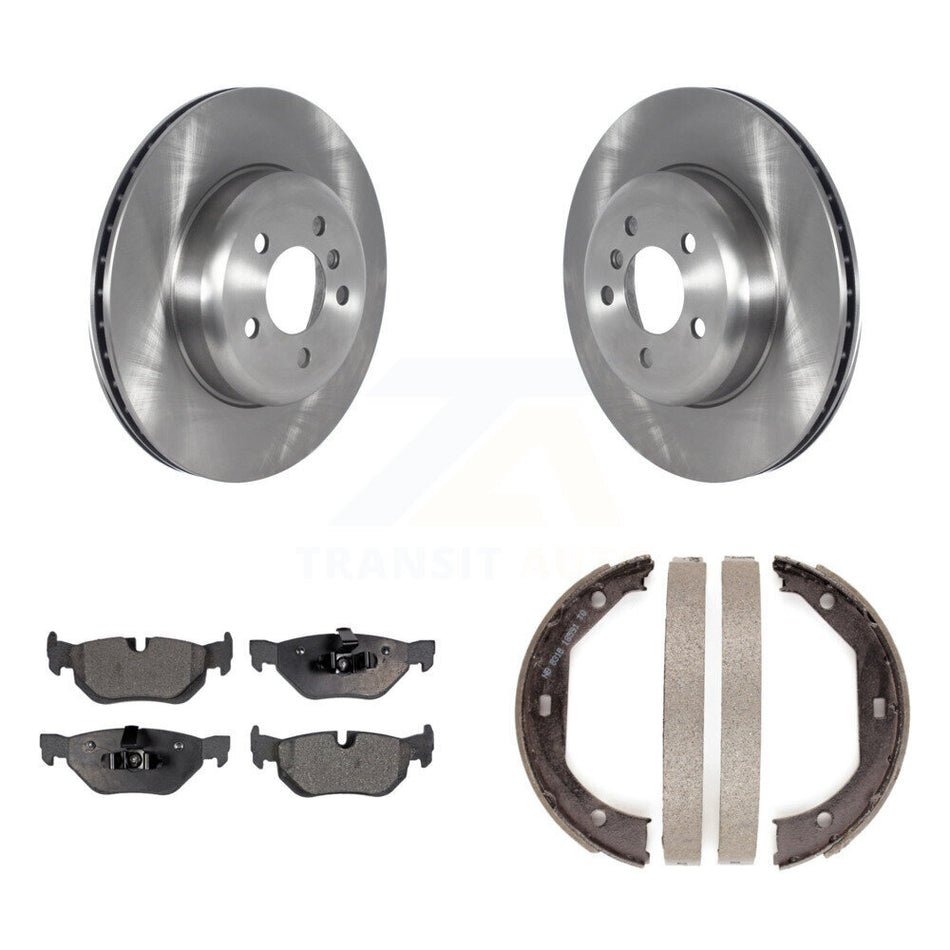 Rear Disc Rotors Ceramic Pads And Parking Brake Shoes Kit For BMW 328i xDrive K8T-105474
