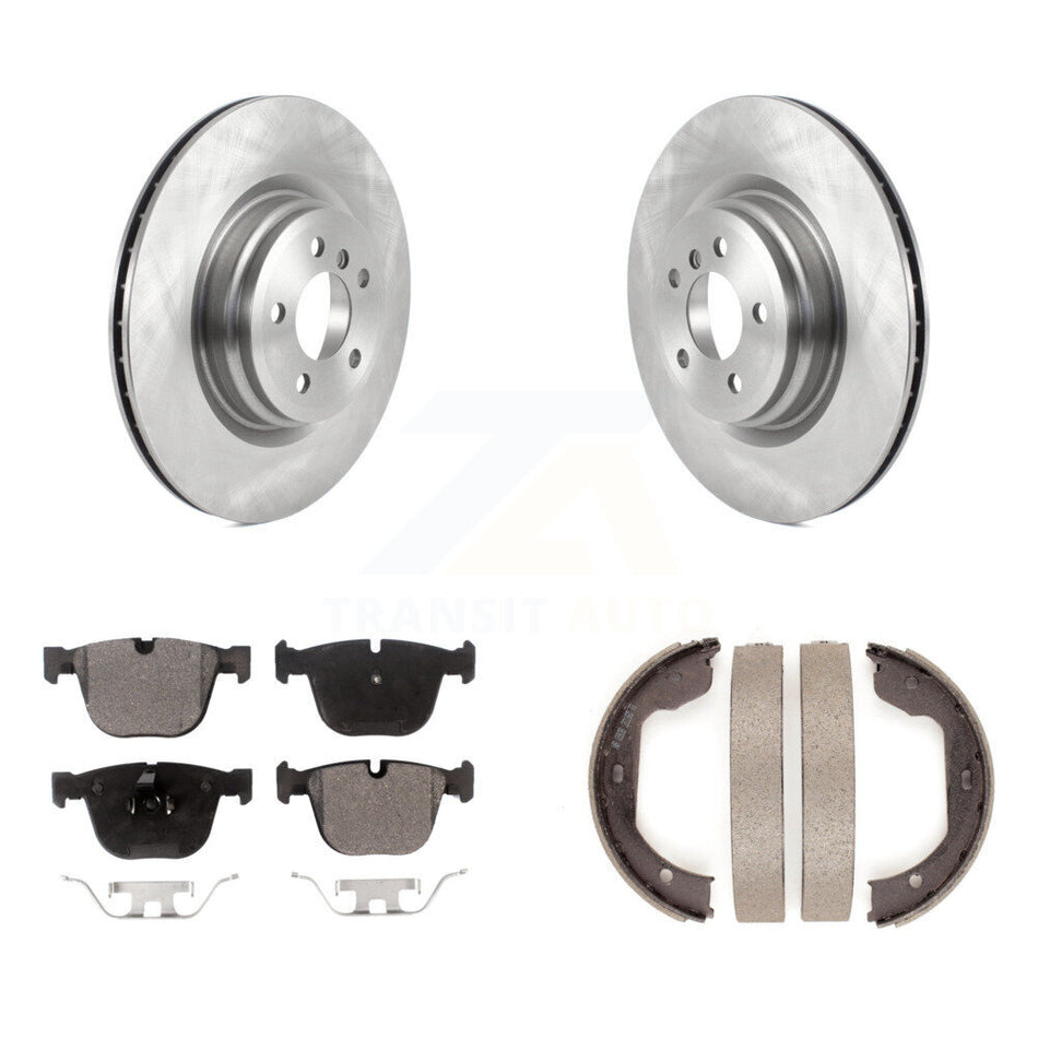 Rear Disc Rotors Ceramic Pads Parking Shoes Kit For BMW 750i xDrive 750Li 550i GT Alpina K8T-105485