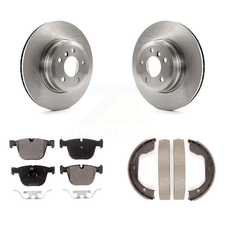 Rear Disc Rotors Ceramic Pads And Parking Brake Shoes Kit For BMW X5 X6 K8T-105487
