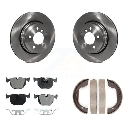 Rear Disc Rotors Ceramic Pads And Parking Brake Shoes Kit For 2004-2010 BMW X3 K8T-105491