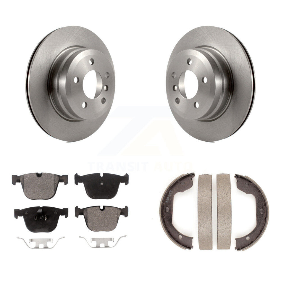 Rear Disc Rotors Ceramic Pads And Parking Shoes Kit For 2009 BMW X6 xDrive35i From 10 08 K8T-105493