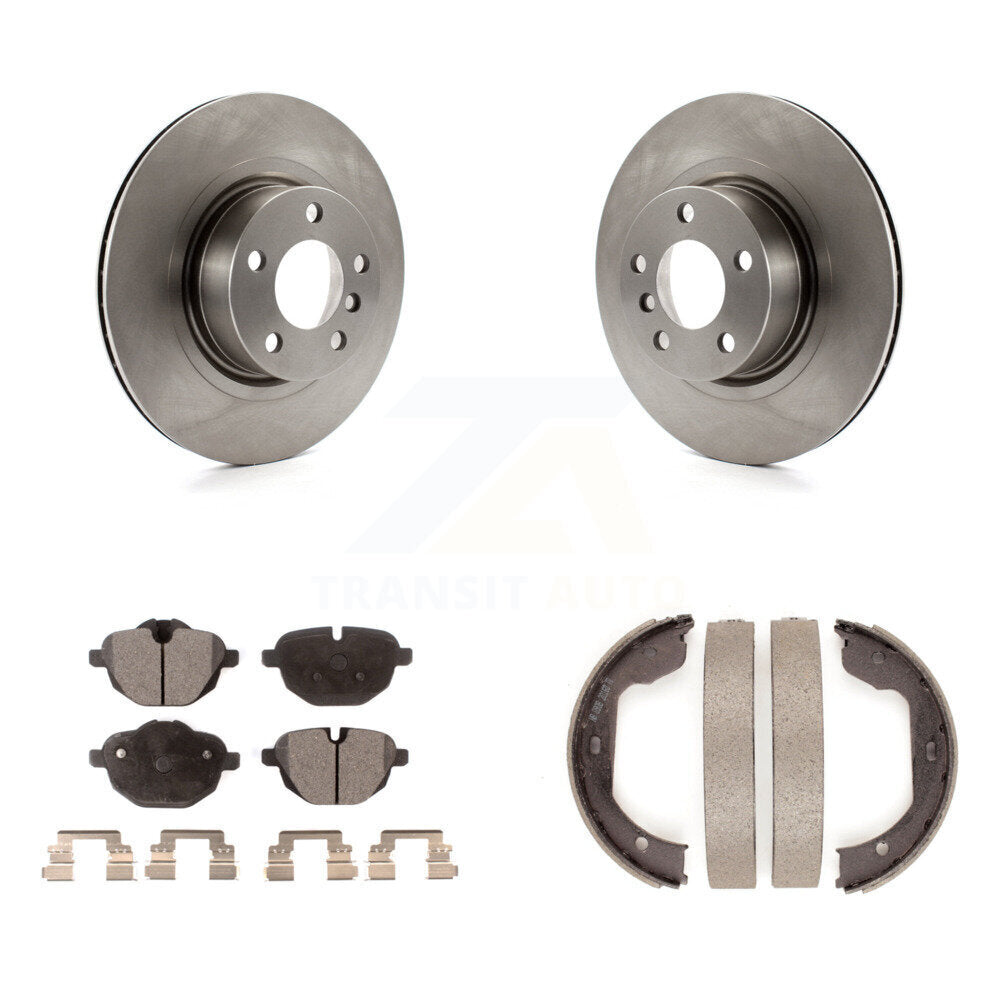 Rear Disc Rotors Ceramic Pads And Parking Brake Shoes Kit For 2011 BMW X3 xDrive28i K8T-105494