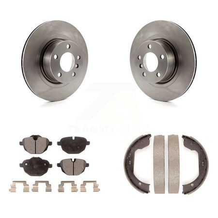 Rear Disc Rotors Ceramic Pads And Parking Brake Shoes Kit For 2011 BMW X3 xDrive28i K8T-105494