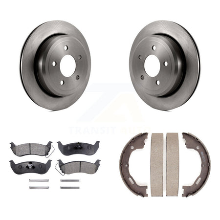 Rear Disc Rotors Ceramic Pads And Parking Shoes Kit For Mercury Grand Marquis Ford Crown K8T-105500