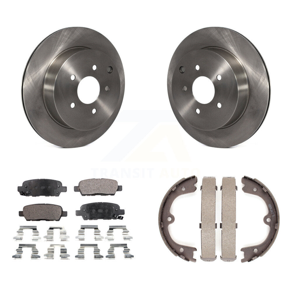 Rear Disc Rotors Ceramic Pads Parking Shoes Kit For Nissan Murano INFINITI Pathfinder Q50 K8T-105501
