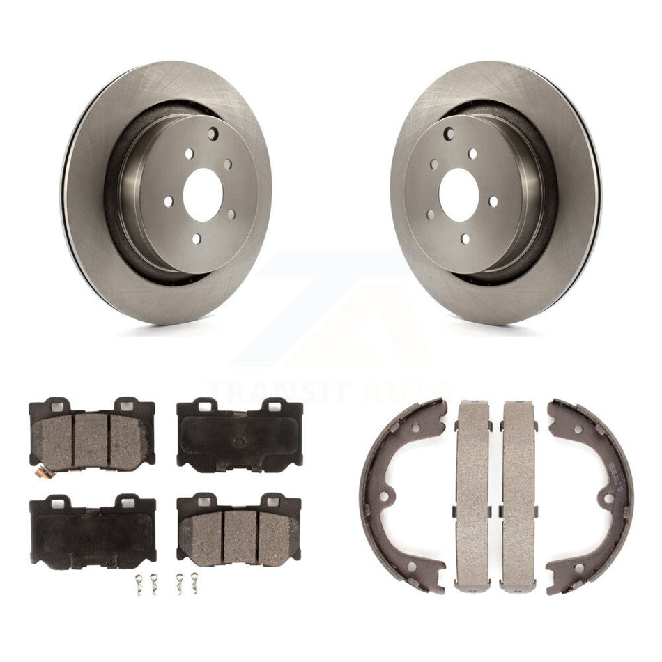 Rear Disc Rotors Ceramic Pads & Parking Shoes Kit For INFINITI Q50 M37 FX50 QX70 M56 Q70 K8T-105502