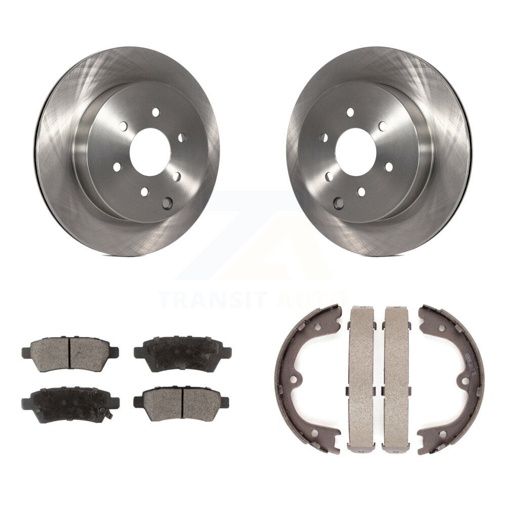 Rear Disc Rotors Ceramic Pads And Parking Brake Shoes Kit For 2005-2012 Nissan Pathfinder K8T-105504