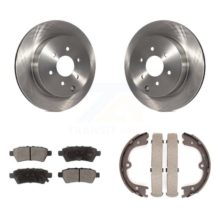 Rear Disc Rotors Ceramic Pads And Parking Brake Shoes Kit For 2005-2012 Nissan Pathfinder K8T-105504