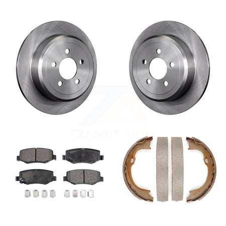 Rear Disc Rotors Ceramic Pads And Parking Brake Shoes Kit For Jeep Liberty Dodge Nitro K8T-105508