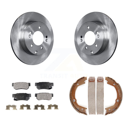 Rear Disc Rotors Ceramic Pads And Parking Brake Shoes Kit For Hyundai Sonata 3.3L K8T-105516