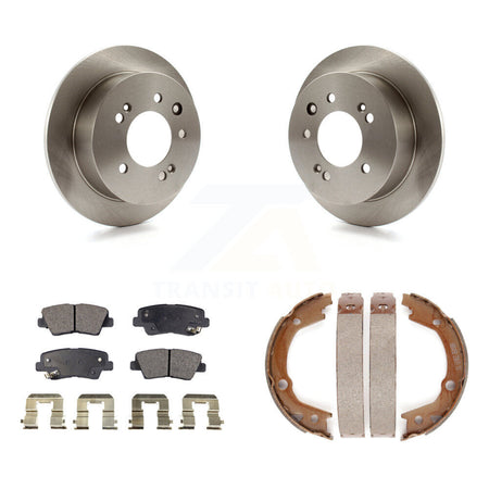 Rear Disc Rotors Ceramic Pads & Parking Shoes Kit For Hyundai Elantra Sedan From 03 23 10 K8T-105520