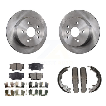Rear Disc Rotors Ceramic Pads Parking Brake Shoes Kit For Toyota Camry Lexus ES350 Avalon K8T-105521
