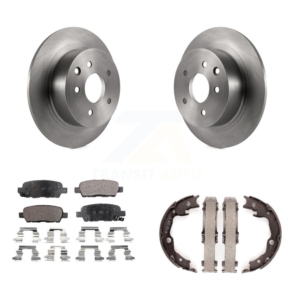 Rear Disc Rotors Ceramic Pads And Parking Brake Shoes Kit For Nissan Sentra Juke K8T-105525