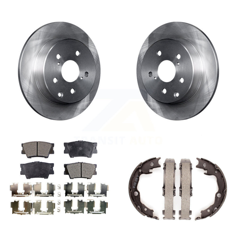Rear Disc Rotors Ceramic Pads And Parking Brake Shoes Kit For Toyota RAV4 Lexus HS250h K8T-105527