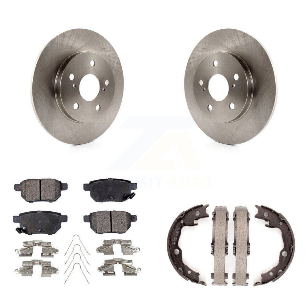 Rear Disc Rotors Ceramic Pads And Parking Brake Shoes Kit For Toyota Matrix Pontiac Vibe K8T-105529