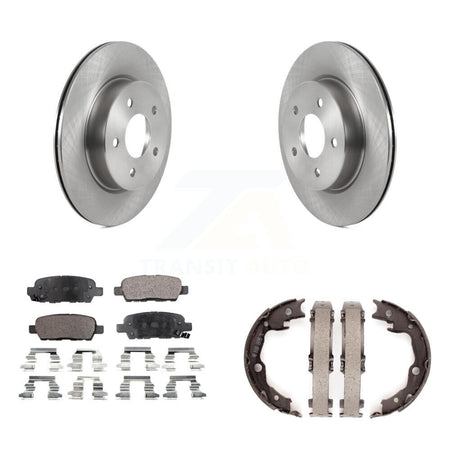 Rear Disc Rotors Ceramic Pads And Parking Brake Shoes Kit For Nissan LEAF K8T-105531