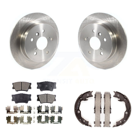 Rear Disc Rotors Ceramic Pads And Parking Brake Shoes Kit For Toyota Camry K8T-105532