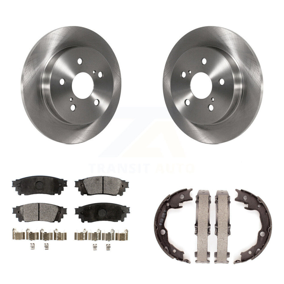 Rear Disc Rotors Ceramic Pads And Parking Brake Shoes Kit For Toyota Camry RAV4 K8T-105533