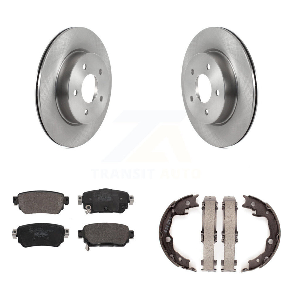 Rear Disc Rotors Ceramic Pads And Parking Brake Shoes Kit For Nissan LEAF K8T-105534