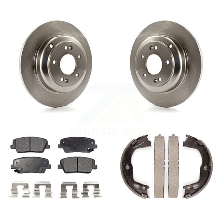 Rear Disc Rotors Ceramic Pads And Parking Brake Shoes Kit For Hyundai Genesis Coupe K8T-105544