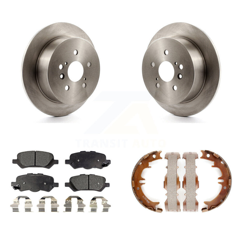 Rear Disc Rotors Ceramic Pads And Parking Brake Shoes Kit For 2009-2016 Toyota Venza K8T-105547