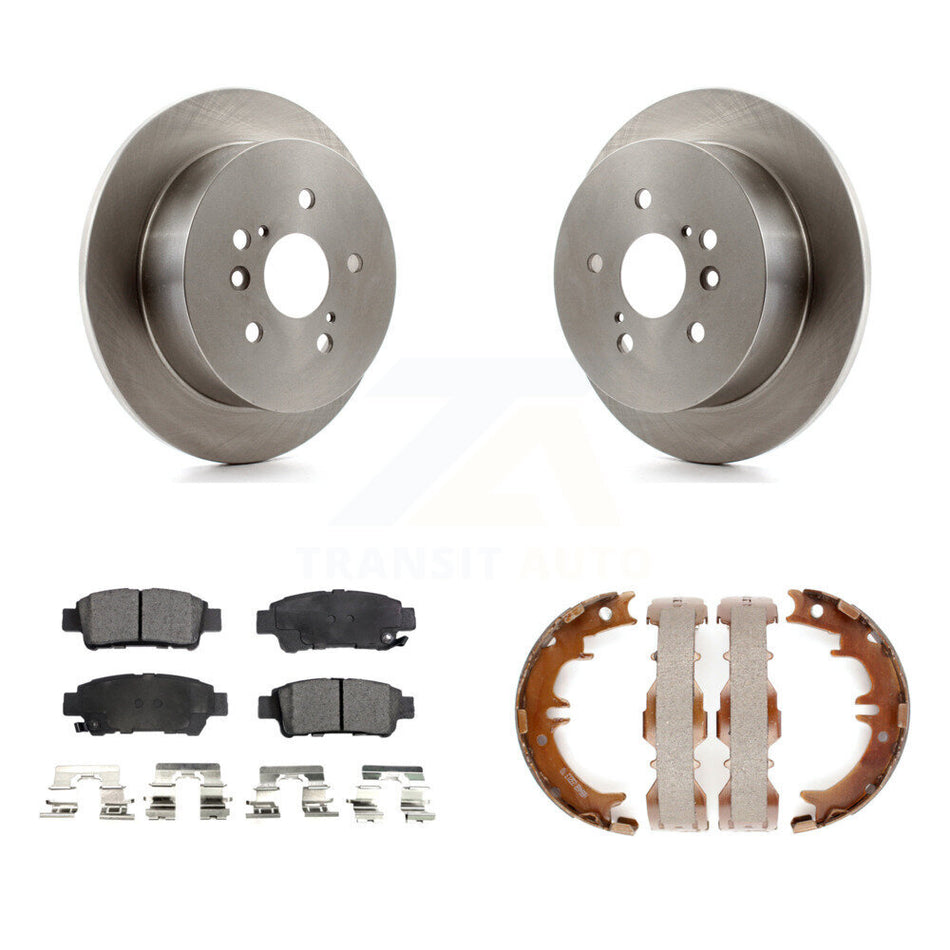 Rear Disc Rotors Ceramic Pads And Parking Brake Shoes Kit For 2004-2010 Toyota Sienna K8T-105549