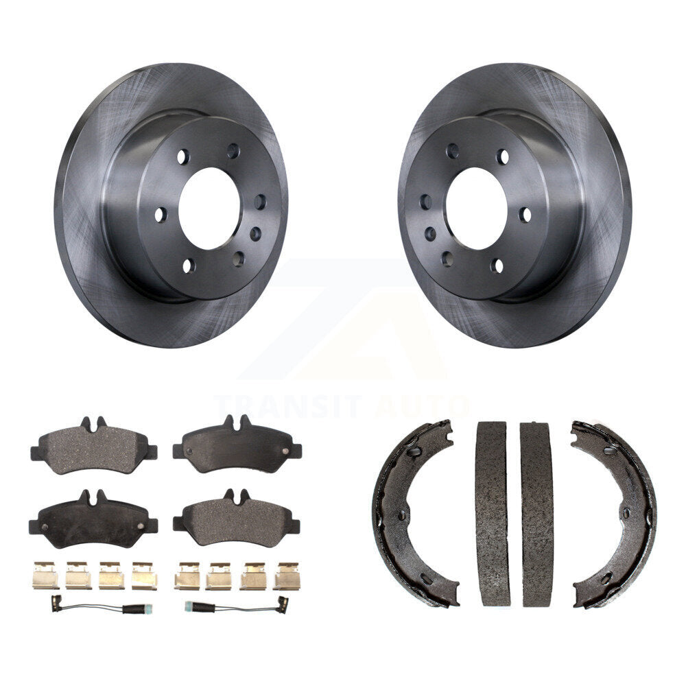 Rear Disc Rotors Ceramic Pads And Parking Shoes Kit For Sprinter 2500 Mercedes-Benz Dodge K8T-105556