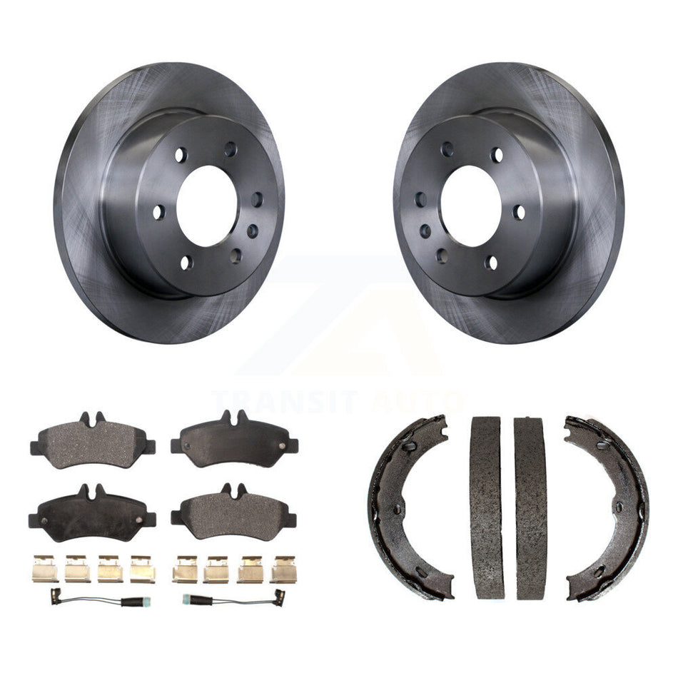 Rear Disc Rotors Ceramic Pads And Parking Shoes Kit For Sprinter 2500 Mercedes-Benz Dodge K8T-105556