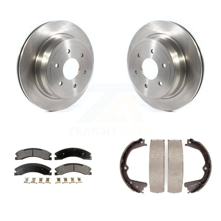 Rear Disc Rotors Ceramic Pads And Parking Brake Shoes Kit For 2016-2019 Nissan TITAN XD K8T-105561