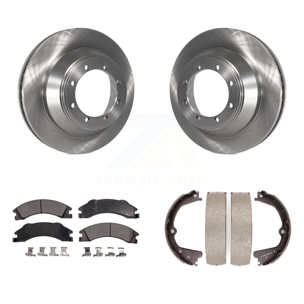 Rear Disc Rotors Ceramic Pads & Parking Shoes Kit For Ford E-450 Super Duty DIESEL engine K8T-105562