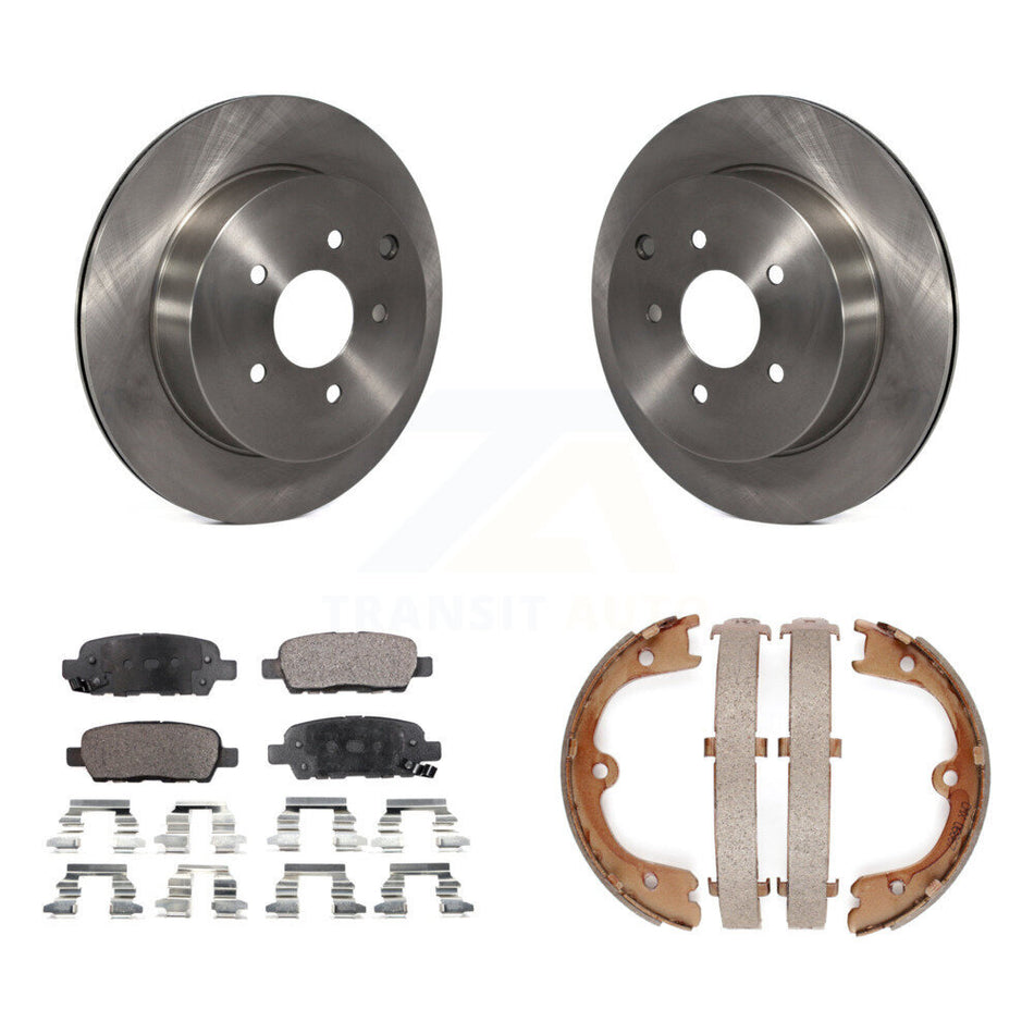 Rear Disc Rotors Ceramic Pads Parking Brake Shoes Kit For INFINITI FX35 Nissan Quest FX45 K8T-105565