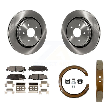 Rear Disc Rotors Ceramic Pads Parking Brake Shoes Kit For Chevrolet Corvette Cadillac XLR K8T-105567