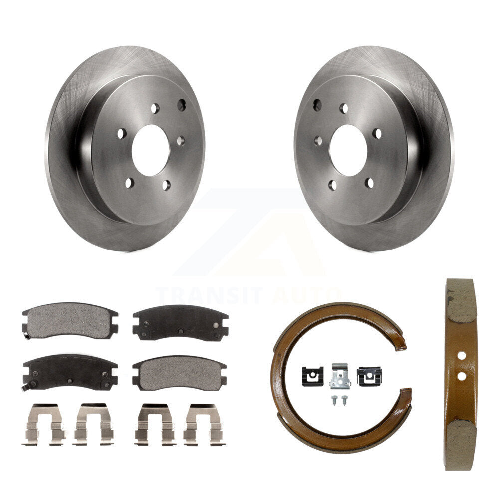 Rear Disc Rotors Ceramic Pads And Parking Shoes Kit For Buick Rendezvous Pontiac Montana K8T-105568