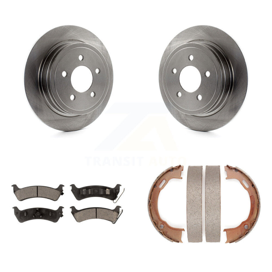Rear Disc Rotors Ceramic Pads And Parking Brake Shoes Kit For Ford Explorer Sport Trac K8T-105574