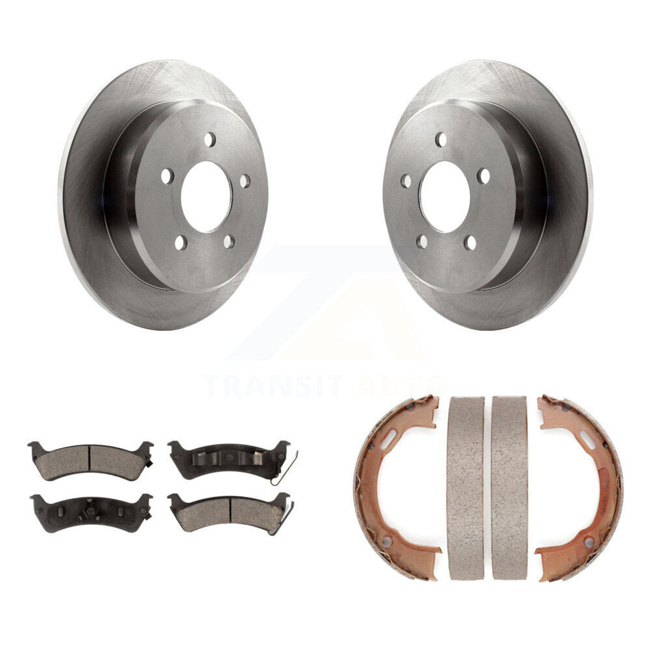 Rear Disc Rotors Ceramic Pads And Parking Brake Shoes Kit For Ford Explorer Sport K8T-105575